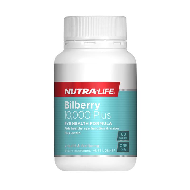 Nutra Life Bilberry 10,000 Plus Lutein Complex 60 Tablets