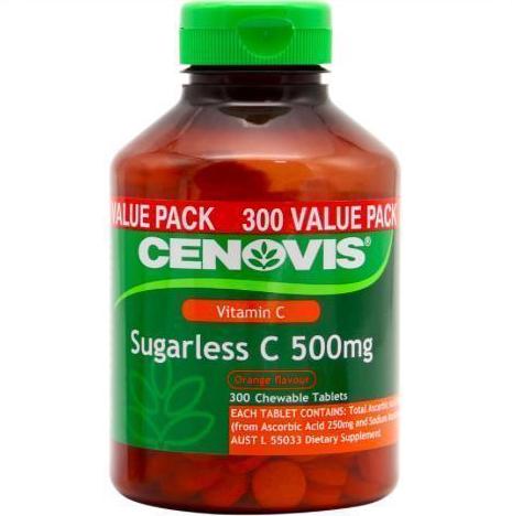 Cenovis Sugarless C 500mg Orange Flavour 300 Chewable Tablets