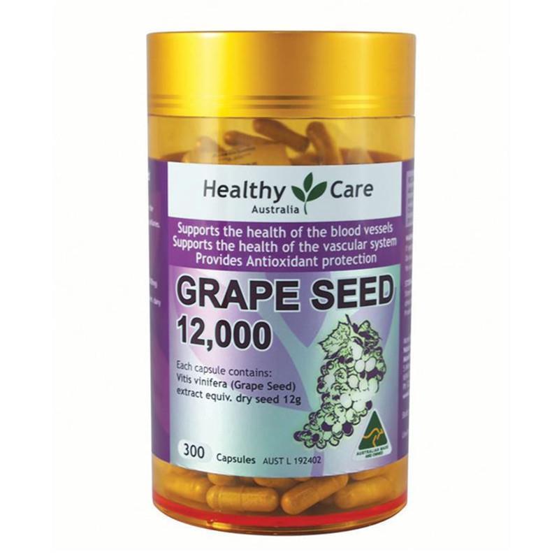 Healthy Care Grape Seed Extract 12000 Gold Jar 300 Capsules EXP: 06/2025